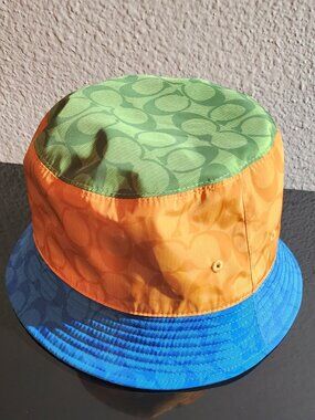 Coach Men’s O/S Multicolor Signature Monogram Nylon Bucket Hat